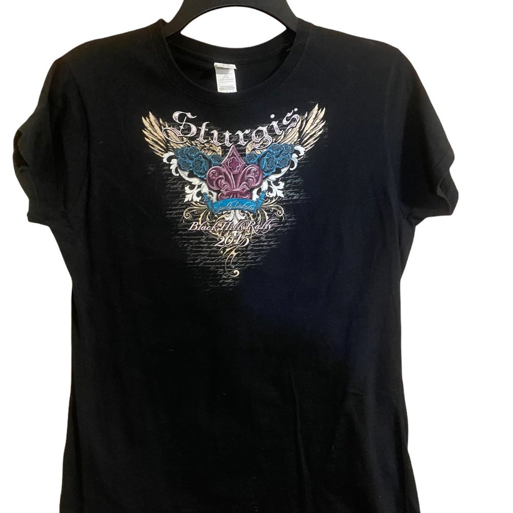 Sturgis 2015 Black Hills Rally South Dakota Womens Large T-shirt Black Soft